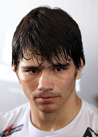 RIO DE JANEIRO, BRAZIL - OCTOBER 10: Erick Silva addresses the media after an open training session ahead of UFC 153 at Arcos da Lapa: Praca Cardeal Camara on October 10, 2012 in Rio de Janeiro, Brazil. (Photo by Josh Hedges/Zuffa LLC/Zuffa LLC via Getty Images)