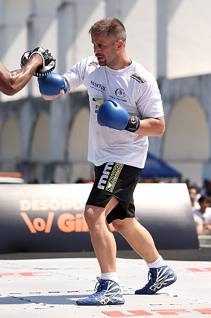 RIO DE JANEIRO, BRAZIL - OCTOBER 10: Fabio Maldonado works out for fans and media during an open training session ahead of UFC 153 at Arcos da Lapa: Praca Cardeal Camara on October 10, 2012 in Rio de Janeiro, Brazil. (Photo by Josh Hedges/Zuffa LLC/Zuffa LLC via Getty Images)