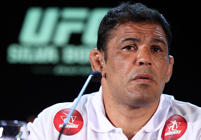 RIO DE JANEIRO, BRAZIL - OCTOBER 11:  Minotauro Nogueira interacts with media during a press conference ahead of UFC 153 at Windsor Barra Hotel on October 11, 2012 in Rio de Janeiro, Brazil.  (Photo by Josh Hedges/Zuffa LLC/Zuffa LLC via Getty Images)