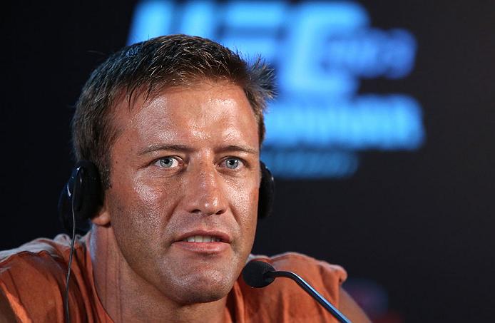 RIO DE JANEIRO, BRAZIL - OCTOBER 11:  Stephan Bonnar interacts with media during a press conference ahead of UFC 153 at Windsor Barra Hotel on October 11, 2012 in Rio de Janeiro, Brazil.  (Photo by Josh Hedges/Zuffa LLC/Zuffa LLC via Getty Images)