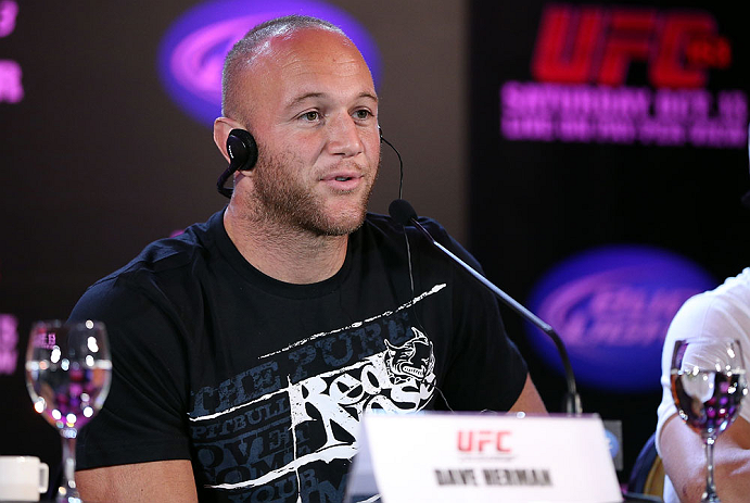 RIO DE JANEIRO, BRAZIL - OCTOBER 11:  Dave Herman interacts with media during a press conference ahead of UFC 153 at Windsor Barra Hotel on October 11, 2012 in Rio de Janeiro, Brazil.  (Photo by Josh Hedges/Zuffa LLC/Zuffa LLC via Getty Images)
