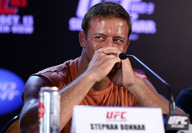 RIO DE JANEIRO, BRAZIL - OCTOBER 11:  Stephan Bonnar interacts with media during a press conference ahead of UFC 153 at Windsor Barra Hotel on October 11, 2012 in Rio de Janeiro, Brazil.  (Photo by Josh Hedges/Zuffa LLC/Zuffa LLC via Getty Images)