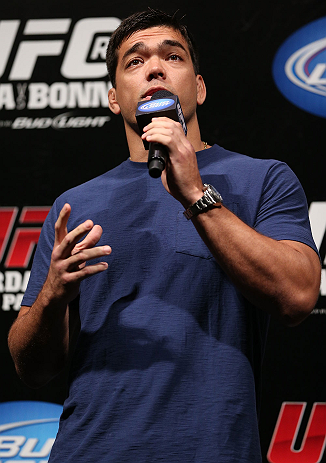RIO DE JANEIRO, BRAZIL - OCTOBER 12:  Lyoto Machida interacts with fans during a Q&A session before the UFC 153 weigh in at HSBC Arena on October 12, 2012 in Rio de Janeiro, Brazil.  (Photo by Josh Hedges/Zuffa LLC/Zuffa LLC via Getty Images)