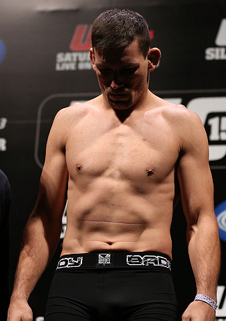 RIO DE JANEIRO, BRAZIL - OCTOBER 12:  Demian Maia weighs in during the UFC 153 weigh in at HSBC Arena on October 12, 2012 in Rio de Janeiro, Brazil.  (Photo by Josh Hedges/Zuffa LLC/Zuffa LLC via Getty Images)