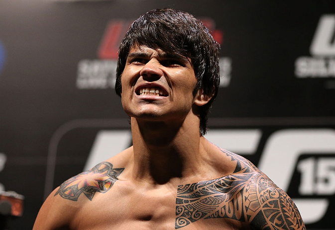 RIO DE JANEIRO, BRAZIL - OCTOBER 12:  Erick Silva weighs in during the UFC 153 weigh in at HSBC Arena on October 12, 2012 in Rio de Janeiro, Brazil.  (Photo by Josh Hedges/Zuffa LLC/Zuffa LLC via Getty Images)