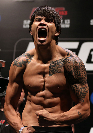 RIO DE JANEIRO, BRAZIL - OCTOBER 12:  Erick Silva weighs in during the UFC 153 weigh in at HSBC Arena on October 12, 2012 in Rio de Janeiro, Brazil.  (Photo by Josh Hedges/Zuffa LLC/Zuffa LLC via Getty Images)