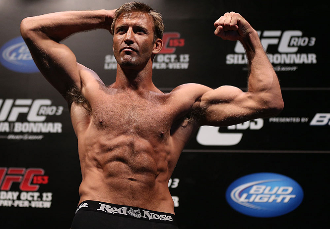 RIO DE JANEIRO, BRAZIL - OCTOBER 12:  Stephan Bonnar weighs in during the UFC 153 weigh in at HSBC Arena on October 12, 2012 in Rio de Janeiro, Brazil.  (Photo by Josh Hedges/Zuffa LLC/Zuffa LLC via Getty Images)