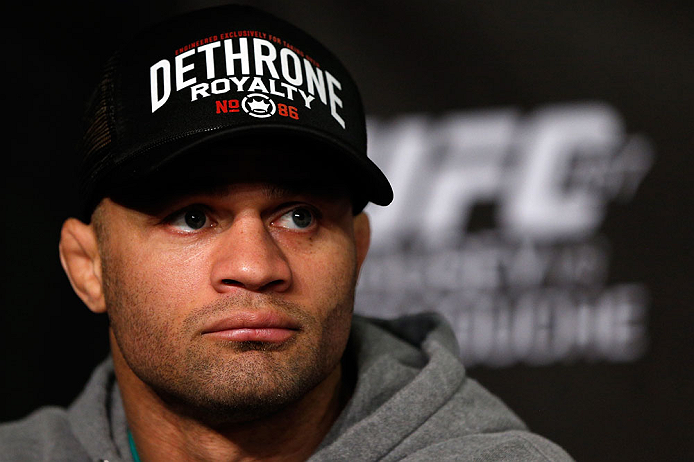 ANAHEIM, CA - FEBRUARY 21: Josh Koscheck interacts with media during a UFC pre-fight press conference at Honda Center on February 21, 2013 in Anaheim, California. (Photo by Josh Hedges/Zuffa LLC/Zuffa LLC via Getty Images)