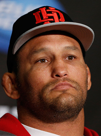 ANAHEIM, CA - FEBRUARY 21: Dan Henderson interacts with media during a UFC pre-fight press conference at Honda Center on February 21, 2013 in Anaheim, California. (Photo by Josh Hedges/Zuffa LLC/Zuffa LLC via Getty Images)