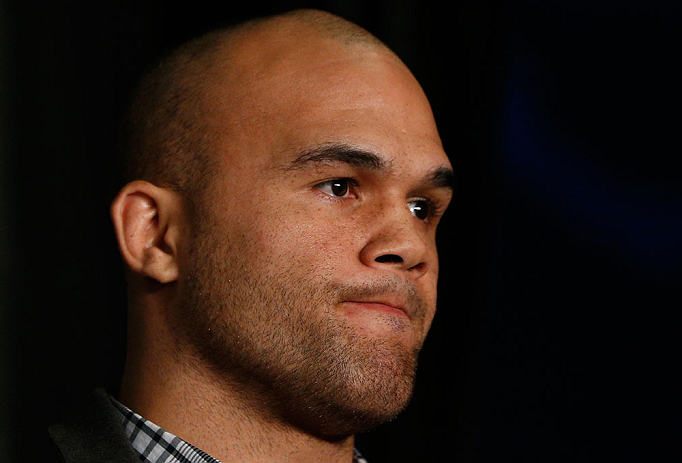 ANAHEIM, CA - FEBRUARY 21:  Robbie Lawler interacts with media during a UFC pre-fight press conference at Honda Center on February 21, 2013 in Anaheim, California.  (Photo by Josh Hedges/Zuffa LLC/Zuffa LLC via Getty Images)