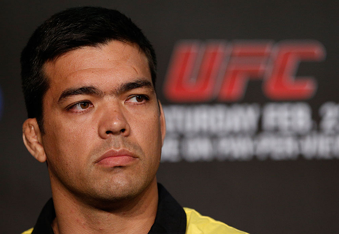ANAHEIM, CA - FEBRUARY 21: Lyoto Machida interacts with media during a UFC pre-fight press conference at Honda Center on February 21, 2013 in Anaheim, California. (Photo by Josh Hedges/Zuffa LLC/Zuffa LLC via Getty Images)