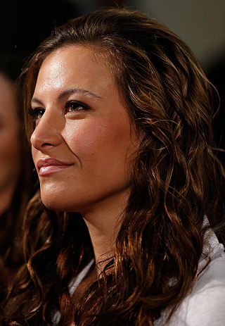 ANAHEIM, CA - FEBRUARY 21:  UFC women's bantamweight contender Miesha Tate attends a UFC pre-fight press conference at Honda Center on February 21, 2013 in Anaheim, California.  (Photo by Josh Hedges/Zuffa LLC/Zuffa LLC via Getty Images)