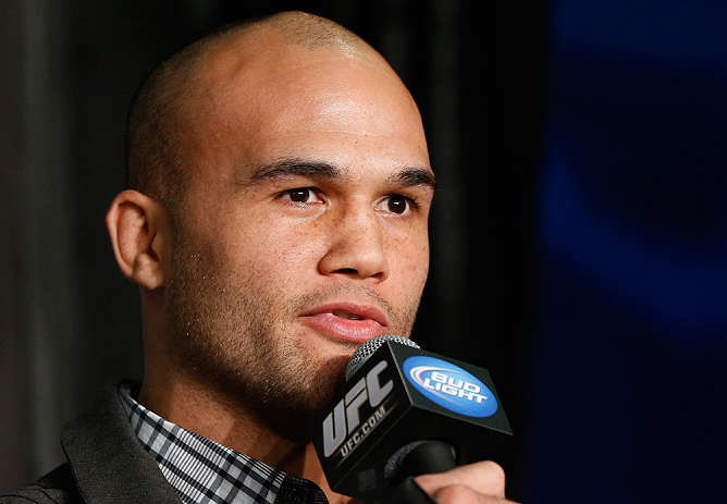 ANAHEIM, CA - FEBRUARY 21: Robbie Lawler interacts with media during a UFC pre-fight press conference at Honda Center on February 21, 2013 in Anaheim, California. (Photo by Josh Hedges/Zuffa LLC/Zuffa LLC via Getty Images)