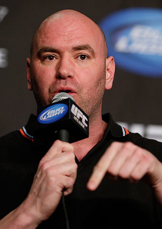 ANAHEIM, CA - FEBRUARY 21: UFC President Dana White during a UFC pre-fight press conference at Honda Center on February 21, 2013 in Anaheim, California. (Photo by Josh Hedges/Zuffa LLC/Zuffa LLC via Getty Images)