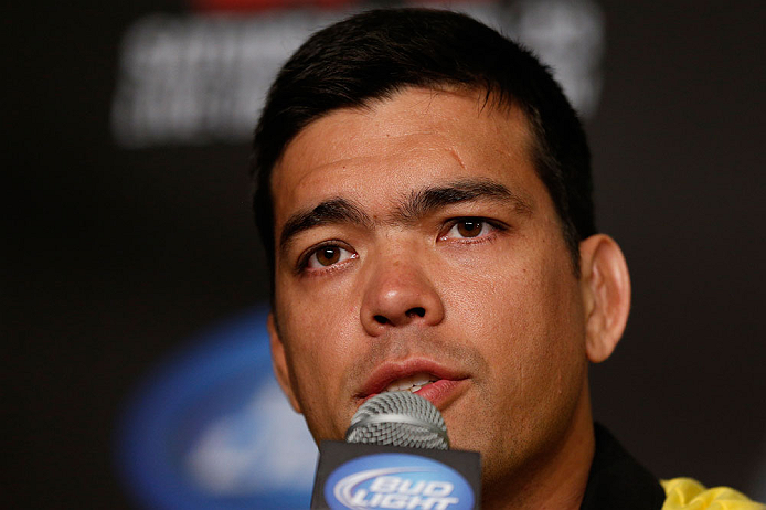 ANAHEIM, CA - FEBRUARY 21: Lyoto Machida interacts with media during a UFC pre-fight press conference at Honda Center on February 21, 2013 in Anaheim, California. (Photo by Josh Hedges/Zuffa LLC/Zuffa LLC via Getty Images)