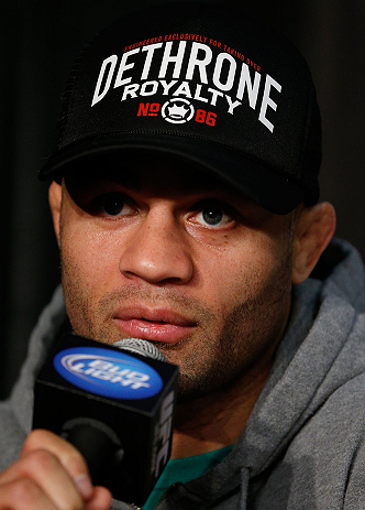 ANAHEIM, CA - FEBRUARY 21: Josh Koscheck interacts with media during a UFC pre-fight press conference at Honda Center on February 21, 2013 in Anaheim, California. (Photo by Josh Hedges/Zuffa LLC/Zuffa LLC via Getty Images)