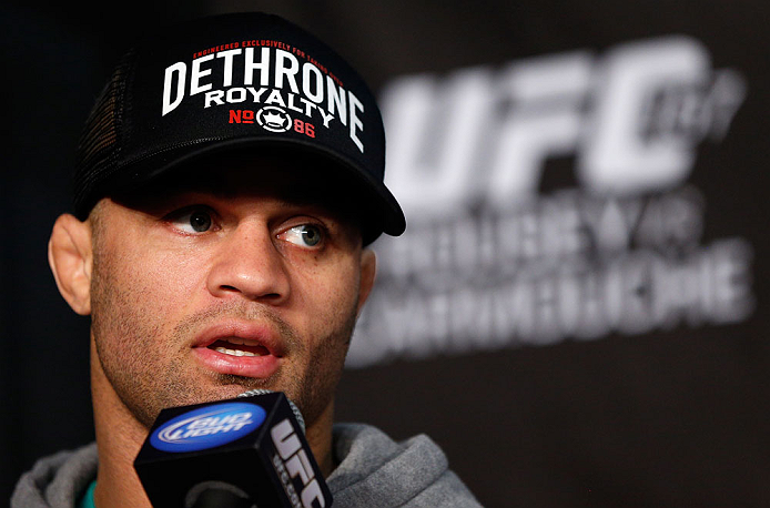 ANAHEIM, CA - FEBRUARY 21: Josh Koscheck interacts with media during a UFC pre-fight press conference at Honda Center on February 21, 2013 in Anaheim, California. (Photo by Josh Hedges/Zuffa LLC/Zuffa LLC via Getty Images)