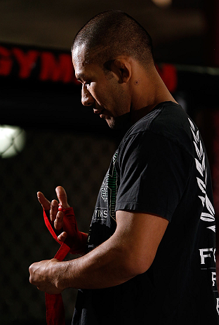 TORRANCE, CA - FEBRUARY 20:  Ivan Menjivar conducts an open training session for fans and media at the UFC Gym on February 20, 2013 in Torrance, California.  (Photo by Josh Hedges/Zuffa LLC/Zuffa LLC via Getty Images)