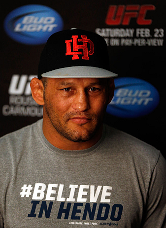 TORRANCE, CA - FEBRUARY 20:  Dan Henderson interacts with media at the UFC Gym on February 20, 2013 in Torrance, California.  (Photo by Josh Hedges/Zuffa LLC/Zuffa LLC via Getty Images)