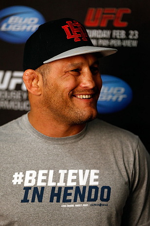 TORRANCE, CA - FEBRUARY 20:  Dan Henderson interacts with media at the UFC Gym on February 20, 2013 in Torrance, California.  (Photo by Josh Hedges/Zuffa LLC/Zuffa LLC via Getty Images)