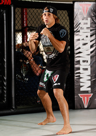 TORRANCE, CA - FEBRUARY 20:  Urijah Faber conducts an open training session for fans and media at the UFC Gym on February 20, 2013 in Torrance, California.  (Photo by Josh Hedges/Zuffa LLC/Zuffa LLC via Getty Images)