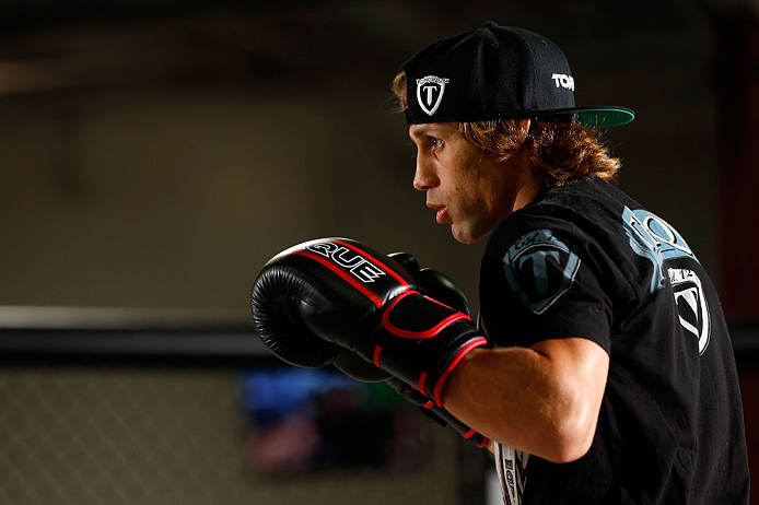 TORRANCE, CA - FEBRUARY 20:  Urijah Faber conducts an open training session for fans and media at the UFC Gym on February 20, 2013 in Torrance, California.  (Photo by Josh Hedges/Zuffa LLC/Zuffa LLC via Getty Images)