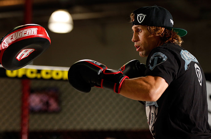 TORRANCE, CA - FEBRUARY 20:  Urijah Faber conducts an open training session for fans and media at the UFC Gym on February 20, 2013 in Torrance, California.  (Photo by Josh Hedges/Zuffa LLC/Zuffa LLC via Getty Images)