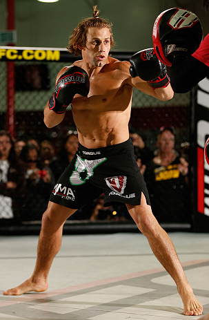 TORRANCE, CA - FEBRUARY 20:  Urijah Faber conducts an open training session for fans and media at the UFC Gym on February 20, 2013 in Torrance, California.  (Photo by Josh Hedges/Zuffa LLC/Zuffa LLC via Getty Images)