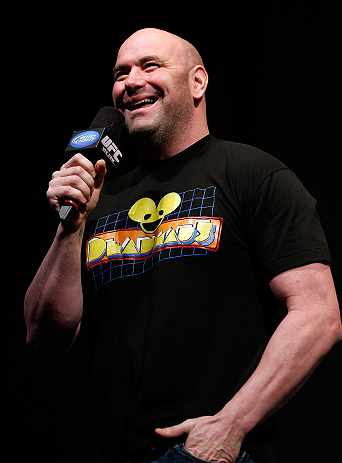 ANAHEIM, CA - FEBRUARY 22:  UFC President Dana White interacts with fans during a Q&A session before the UFC 157 weigh-in at Honda Center on February 22, 2013 in Anaheim, California.  (Photo by Josh Hedges/Zuffa LLC/Zuffa LLC via Getty Images)