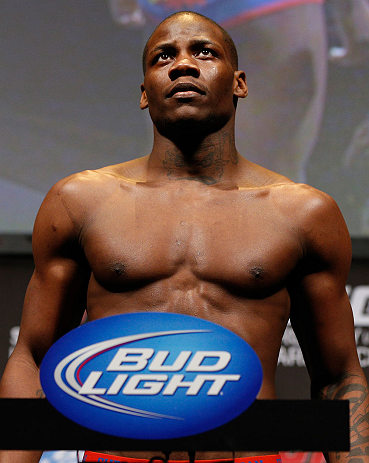 ANAHEIM, CA - FEBRUARY 22:  Nah-Shon Burrell weighs in during the UFC 157 weigh-in at Honda Center on February 22, 2013 in Anaheim, California.  (Photo by Josh Hedges/Zuffa LLC/Zuffa LLC via Getty Images)