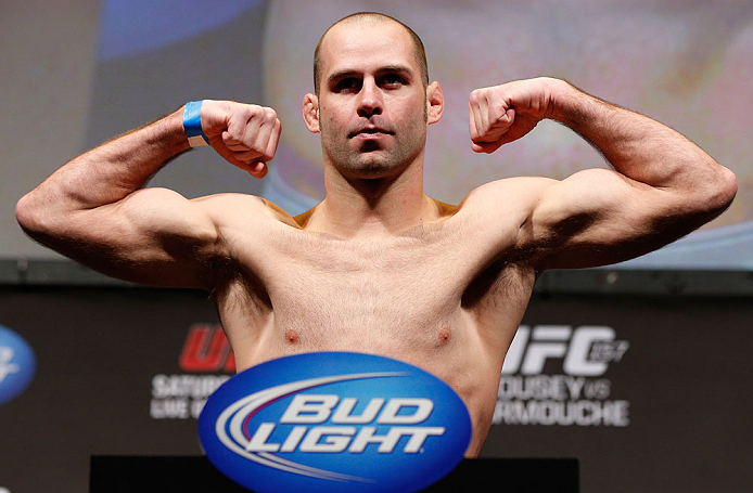 ANAHEIM, CA - FEBRUARY 22:  Kenny Robertson weighs in during the UFC 157 weigh-in at Honda Center on February 22, 2013 in Anaheim, California.  (Photo by Josh Hedges/Zuffa LLC/Zuffa LLC via Getty Images)