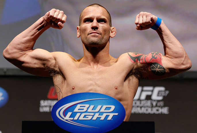 ANAHEIM, CA - FEBRUARY 22:  Matt Grice weighs in during the UFC 157 weigh-in at Honda Center on February 22, 2013 in Anaheim, California.  (Photo by Josh Hedges/Zuffa LLC/Zuffa LLC via Getty Images)