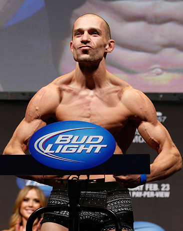 ANAHEIM, CA - FEBRUARY 22:  Anton Kuivanen weighs in during the UFC 157 weigh-in at Honda Center on February 22, 2013 in Anaheim, California.  (Photo by Josh Hedges/Zuffa LLC/Zuffa LLC via Getty Images)