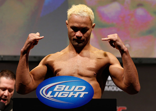 ANAHEIM, CA - FEBRUARY 22:  Josh Koscheck weighs in during the UFC 157 weigh-in at Honda Center on February 22, 2013 in Anaheim, California.  (Photo by Josh Hedges/Zuffa LLC/Zuffa LLC via Getty Images)
