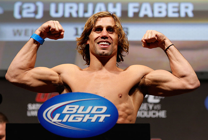 ANAHEIM, CA - FEBRUARY 22:  Urijah Faber weighs in during the UFC 157 weigh-in at Honda Center on February 22, 2013 in Anaheim, California.  (Photo by Josh Hedges/Zuffa LLC/Zuffa LLC via Getty Images)