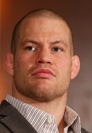 MONTREAL, QC - MARCH 14:  Nate Marquardt interacts with media during the final press conference ahead of his UFC 158 bout at Bell Centre on March 14, 2013 in Montreal, Quebec, Canada.  (Photo by Josh Hedges/Zuffa LLC/Zuffa LLC via Getty Images)
