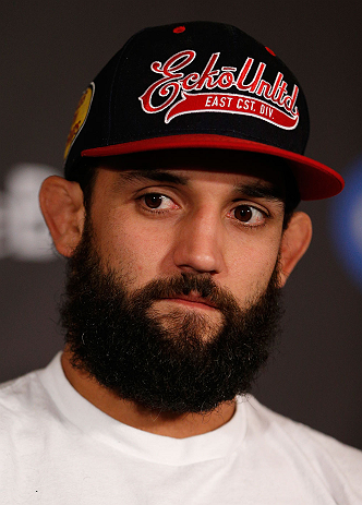 MONTREAL, QC - MARCH 14:  Johny Hendricks interacts with media during the final press conference ahead of his UFC 158 bout at Bell Centre on March 14, 2013 in Montreal, Quebec, Canada.  (Photo by Josh Hedges/Zuffa LLC/Zuffa LLC via Getty Images)