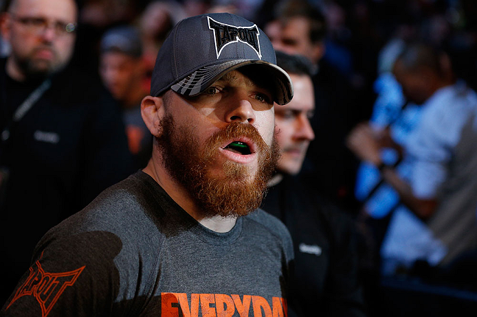 NEWARK, NJ - APRIL 27:   Jim Miller enters the arena before his lightweight fight against Pat Healy during the UFC 159 event at the Prudential Center on April 27, 2013 in Newark, New Jersey.  (Photo by Josh Hedges/Zuffa LLC/Zuffa LLC via Getty Images)