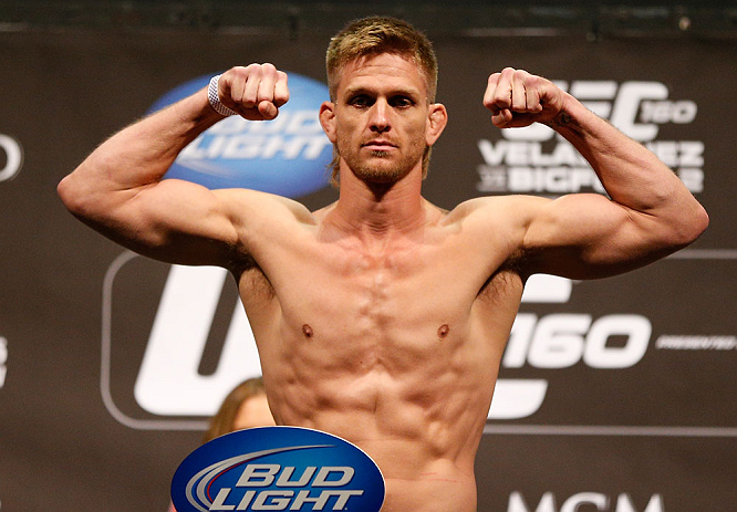 LAS VEGAS, NV - MAY 24:   Mike Pyle weighs in during the UFC 160 weigh-in at the MGM Grand Garden Arena on May 24, 2013 in Las Vegas, Nevada.  (Photo by Josh Hedges/Zuffa LLC/Zuffa LLC via Getty Images)