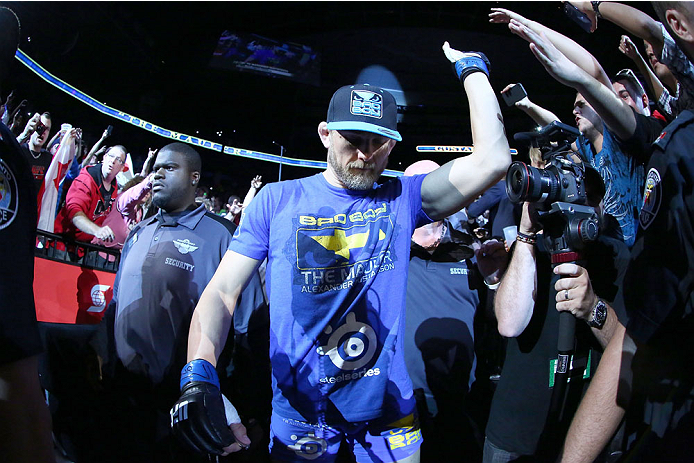 TORONTO, CANADA - SEPTEMBER 21:  Alexander Gustafsson enters the arena prior to his fight against Jon 'Bones' Jones in their UFC light heavyweight championship bout at the Air Canada Center on September 21, 2013 in Toronto, Ontario, Canada. (Photo by Al Bello/Zuffa LLC/Zuffa LLC via Getty Images) *** Local Caption ***  Alexander Gustafsson