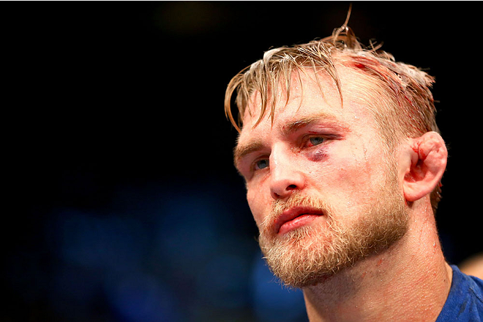 TORONTO, CANADA - SEPTEMBER 21:  Alexander Gustafsson looks on after being defeated by Jon 'Bones' Jones (not pictured) in their UFC light heavyweight championship bout at the Air Canada Center on September 21, 2013 in Toronto, Ontario, Canada. (Photo by Al Bello/Zuffa LLC/Zuffa LLC via Getty Images) *** Local Caption ***  Alexander Gustafsson