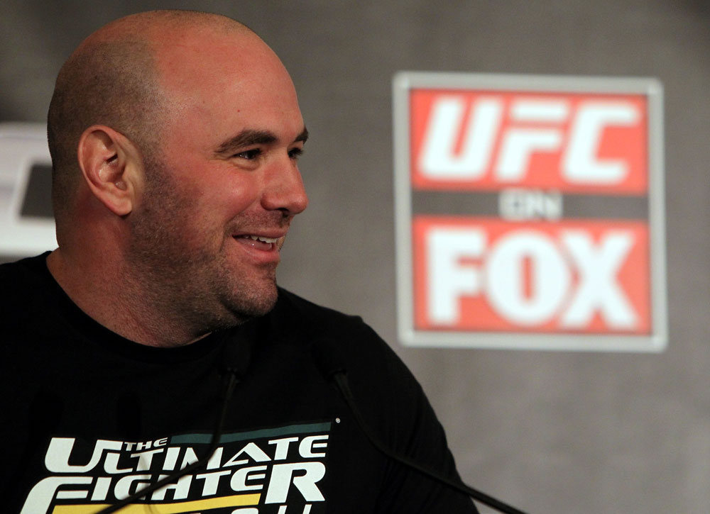 CHICAGO, IL - JANUARY 26:  UFC President Dana White attends the UFC on FOX press conference at the W Hotel on January 26, 2012 in Chicago, Illinois.  (Photo by Josh Hedges/Zuffa LLC/Zuffa LLC via Getty Images) *** Local Caption *** Dana White