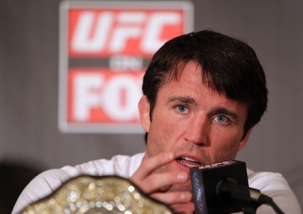 CHICAGO, IL - JANUARY 26: Chael Sonnen attends the UFC on FOX press conference at the W Hotel on January 26, 2012 in Chicago, Illinois. (Photo by Josh Hedges/Zuffa LLC/Zuffa LLC via Getty Images) *** Local Caption *** Chael Sonnen