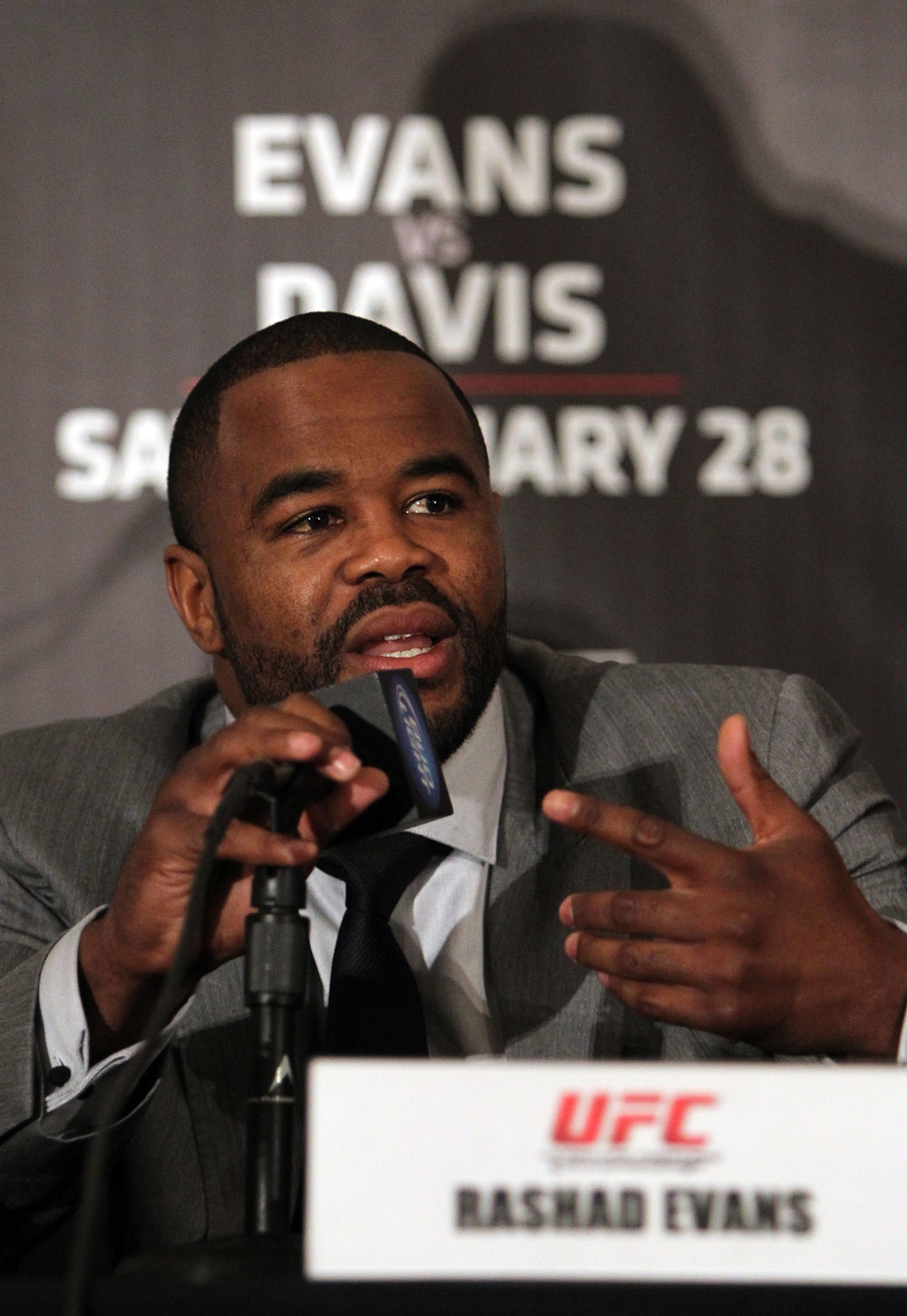 CHICAGO, IL - JANUARY 26: Rashad Evans attends the UFC on FOX press conference at the W Hotel on January 26, 2012 in Chicago, Illinois. (Photo by Josh Hedges/Zuffa LLC/Zuffa LLC via Getty Images) *** Local Caption *** Rashad Evans