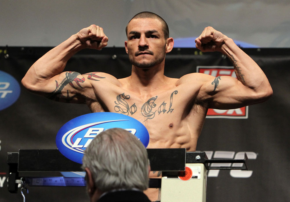 CHICAGO, IL - JANUARY 27: Cub Swanson weighs in during the UFC on FOX official weigh in at the Chicago Theatre on January 27, 2012 in Chicago, Illinois. (Photo by Josh Hedges/Zuffa LLC/Zuffa LLC via Getty Images) *** Local Caption *** Cub Swanson