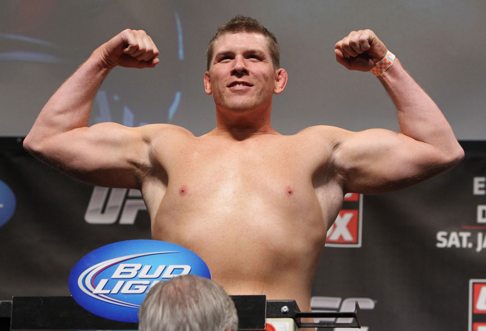 CHICAGO, IL - JANUARY 27: Chicago police officer Mike Russow weighs in during the UFC on FOX official weigh in at the Chicago Theatre on January 27, 2012 in Chicago, Illinois. (Photo by Josh Hedges/Zuffa LLC/Zuffa LLC via Getty Images) *** Local Caption *** Mike Russow