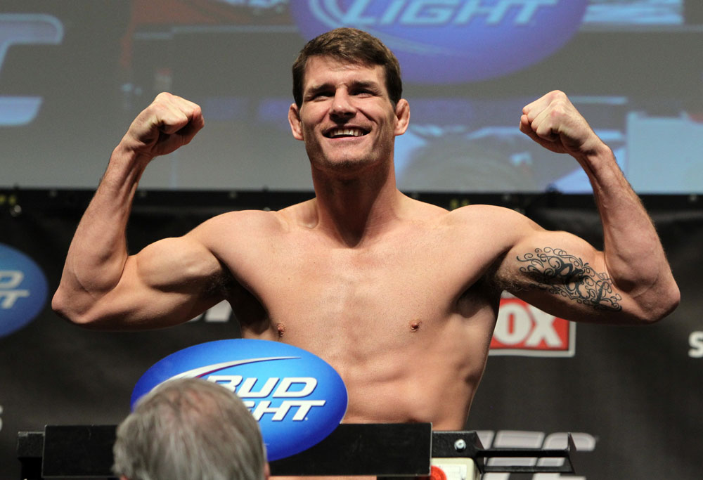 CHICAGO, IL - JANUARY 27: Michael Bisping weighs in during the UFC on FOX official weigh in at the Chicago Theatre on January 27, 2012 in Chicago, Illinois. (Photo by Josh Hedges/Zuffa LLC/Zuffa LLC via Getty Images) *** Local Caption *** Michael Bisping
