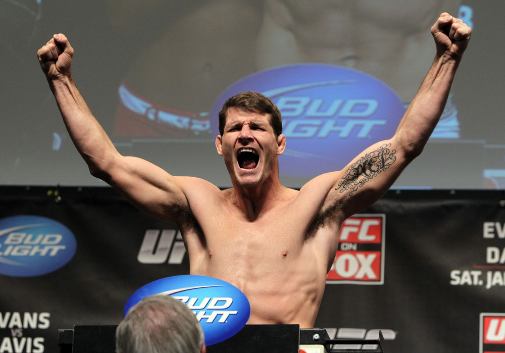 CHICAGO, IL - JANUARY 27: Michael Bisping weighs in during the UFC on FOX official weigh in at the Chicago Theatre on January 27, 2012 in Chicago, Illinois. (Photo by Josh Hedges/Zuffa LLC/Zuffa LLC via Getty Images) *** Local Caption *** Michael Bisping