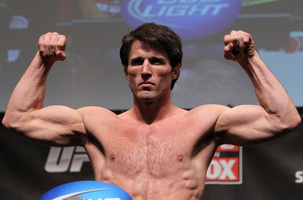CHICAGO, IL - JANUARY 27: Chael Sonnen weighs in during the UFC on FOX official weigh in at the Chicago Theatre on January 27, 2012 in Chicago, Illinois. (Photo by Josh Hedges/Zuffa LLC/Zuffa LLC via Getty Images) *** Local Caption *** Chael Sonnen