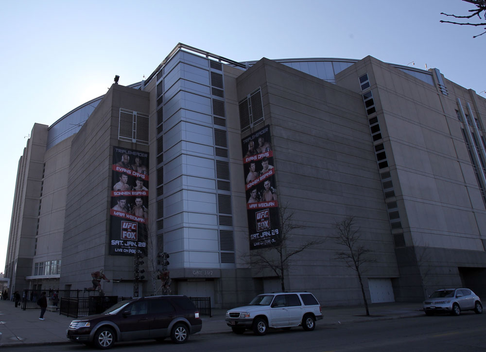 CHICAGO, IL - JANUARY 28:  A general view of the outside of the arena before the UFC on FOX event at United Center on January 28, 2012 in Chicago, Illinois.  (Photo by Josh Hedges/Zuffa LLC/Zuffa LLC via Getty Images)